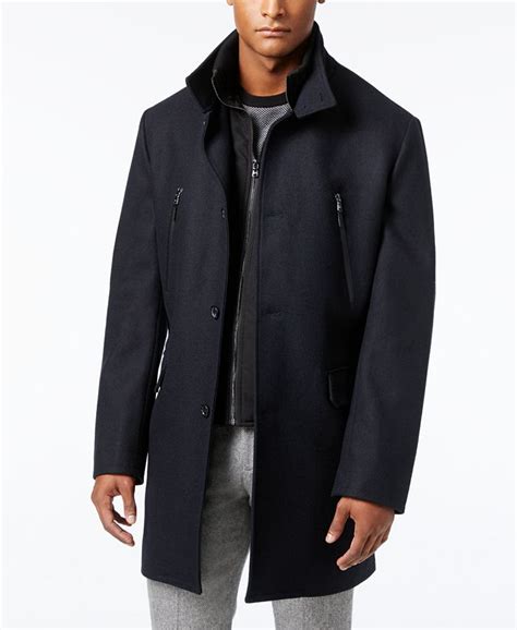 michael michael kors michael kors men's water resistant bib overcoat|Michael Kors waterproof jacket men.